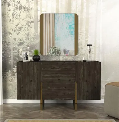 Immagine prodotto di Camera da letto cassettiera con specchio stile moderno mobili eleganti mobili in legno nero