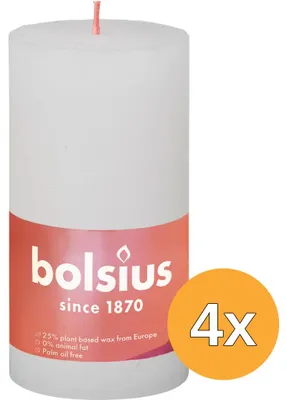 Productafbeelding van 4x Bolsius Shine Rustiekkaars 130/68 Cloudy White (1 stuk)
