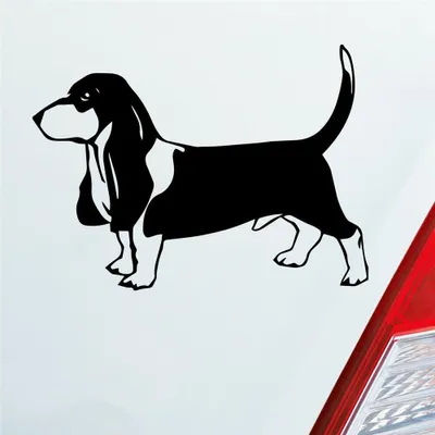 Produktbild von Auto Aufkleber Beagle Hund Dog Animal Tier Car 12x7,5 cm Schwarz Matt Sticker Heckscheibenaufkleber