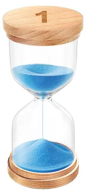 Produktbild von Sanduhr, 1 Minute, Holz, mit blauem Sand, für Wohnzimmer und Büro