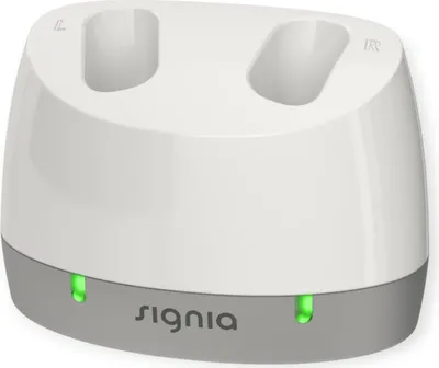 Produktbild von Signia Ladegerät Set für HdO SP Hörgeräte mit intelligenter Ladetechnologie und kompaktem Design