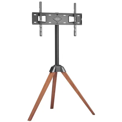 Image de VEVOR Support TV avec pied-chevalet pour téléviseurs plats 1016-1651 mm & incurvés jusqu'à 45 kg, rotation gauche-droite de 18°, support TV portable avec pieds en bois pour chambre à coucher salon studio