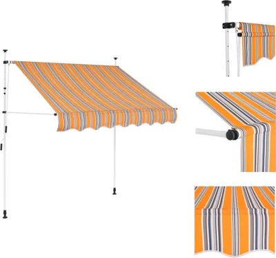 Obrázek produktu pro vidaXL Zatahovací markýza ručně ovládaná 200 cm žlutá/modrá pruhovaná - Markýzy