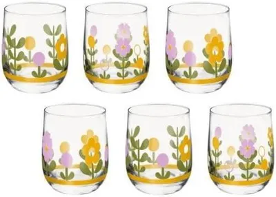 Immagine prodotto di THUN, 6er Set dekorierte Glas Wassergläser Florianne Line Geschenkidee Ø 8,5 cm 10 cm Fassungsvermögen 43 cl