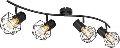 Image de GLOBO Lighting Spot de plafond CAGE 4-flammes LHT 80x19x22.50 cm noir Projecteur