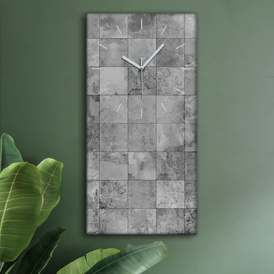 Produktbild von Wohnzimmer Leinwand Uhr Geräuschlos Küche 30x60 Kacheln, Abstrakt, Motive, weiße Zeiger