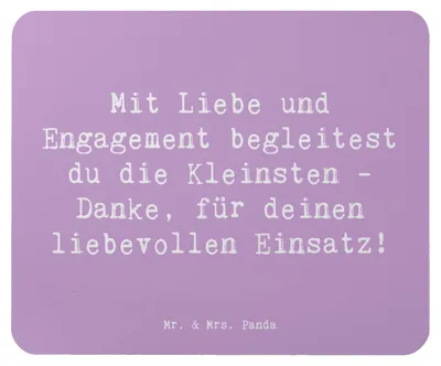 Produktbild von Mr. & Mrs. Panda Mousepad Spruch Liebevolle Erzieher - Lavendeltraum - Geschenk, computermatte, Anerkennung, Aufmerksamkeit, Engagement, pc mausunterlage, mousematte