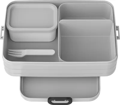 Produktbild von Mepal Bento-Lunchbox Large Take A – Brotdose mit Fächern, geeignet für bis zu 4 BZW. 8 Butterbrote, TPE/pp/abs, 0 mm Cool Grey - Grau, 1500 ml
