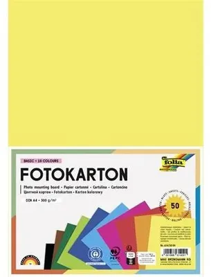 Obrázok produktu pre Folia 6145009 50 fotokartónov A4 10 farieb rôznorodé
