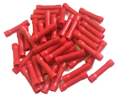 Produktbild von 100x Stossverbinder isoliert 0,25-1,5 mm² rot Schrumpfverbinder