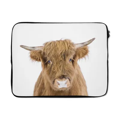 Produktbild von MuchoWow® Laptop Hülle 17 Zoll Laptoptasche Schottischer Hochländer - Tiere - Braun - Natur - Zipper - Schutzabdeckung