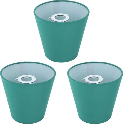 Image de abat-jour en tissu 3pcs Innovative E14 Intervention Type Abat-jour en tissu moderne Cache-poussière pour la chambre à coucher Cache-poussière pour la chambre à coucher Vert foncé
