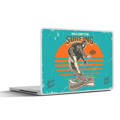 Produktbild von MuchoWow® Laptop Aufkleber Sticker Cover Vintage - Surfen - Surfbrett 36.5x27.5 cm - Laptop-Sticker