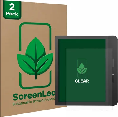 Produktbild von 2x ScreenLeaf Schutzfolie für Tolino Vision 5 nachhaltiger Displayschutz Display Schutz Folie Klar Transparent