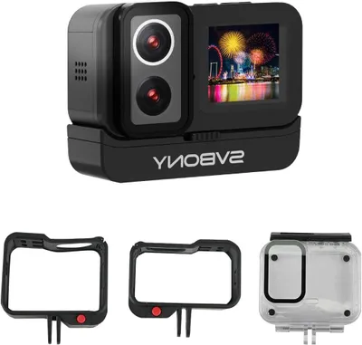 Obrázok produktu pre Akčná kamera 4K – športová kamera a kamera na vlogy s dvojitou šošovkou, dvojitým dotykovým displejom IPS a vodotesným dizajnom