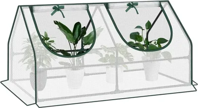 Immagine prodotto di Serra in plastica con finestre a battente e struttura in metallo | Bianco | 120x60x60 cm