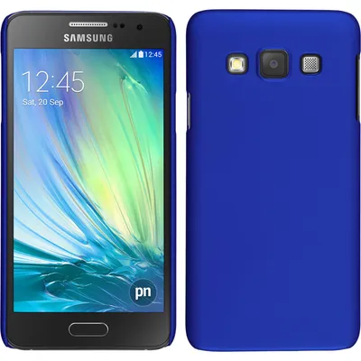 Produktbild von PhoneNatic Case kompatibel mit Samsung Galaxy A3 (A300) - Hülle blau gummiert Hard-case + 2 Schutzfolien