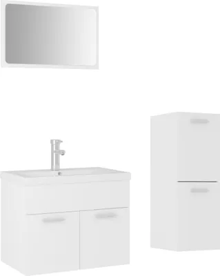 Obrázok produktu pre vidaXL Súprava kúpeľňového nábytku Biely drevený materiál
