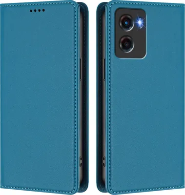 Produktbild von Handyhülle für Motorola Moto G05, Kunstleder Klapphülle Stoßfeste Magnetische Hülle mit Ständer Blau