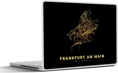 Produktbild von MuchoWow® Laptop Aufkleber Sticker Cover Karte - Gold - Frankfurt - Stadtplan - Karte 30x22 cm - Laptop-Sticker