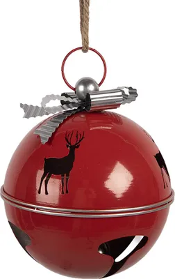 Image de Clayre & Eef Cloche de décoration Ø 24x28 cm Métal rouge