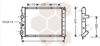 Produktbild von VAN WEZEL 43002231 Kühler Wasserkühler Motorkühler für RENAULT CLIO II (BB0/1/2, CB0/1/2) KANGOO (KC0/1) KANGOO Express (FC0/1) CLIO II Kasten