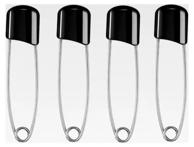 Produktbild von Sicherheitsnadeln mit Schutzkappe – Schwarz – 5,4 cm – Windelnadeln für Stoffwindeln – Sicherheitsnadeln für Babys