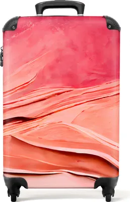 Produktbild von NoBoringSuitcases.com® Koffer Handgepäck Trolley Rollkoffer Kleine Reisekoffer mit 4 Rollen - Abstrakt - Rosa - Pastell - Formen - Cabin Size < 55x40x23 cm & 55x40x20 cm - Fotokoffer - Kabinenkoffer - BoardgepäckHandgepäck Koffer 55x35x20 cm, 36L,