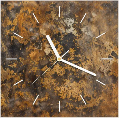 Produktbild von Wanduhr aus Glas mit Motiv Rostige Textur- 30 x 30 cm - inkl. Aufhängesystem