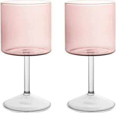 Produktbild von H&H 2er-Set tageslichtrosa Gläser cl 23