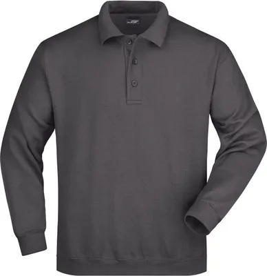 Produktbild von Klassisches Komfort Polo-Sweatshirt carbon, Gr. L