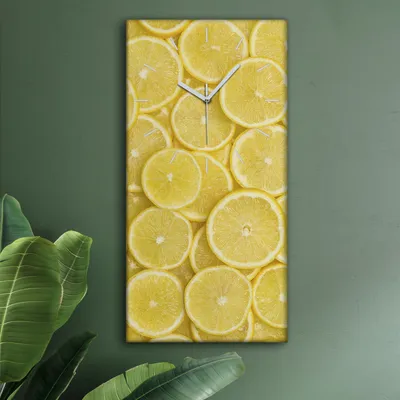 Produktbild von Wohnzimmer Leinwand Uhr Geräuschlos Küche 30x60 Farbige, Früchte, Motive, weiße Zeiger
