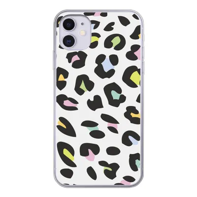 Produktbild von MuchoWow® Handyhülle Schutzhülle Hülle für iPhone 11 Pantherdruck - Farben - Schwarz Silikon Softcase Handy Hülle - Handytasche