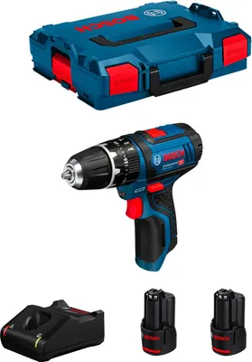 Produktbild von Schlagbohrschrauber BOSCH GSB 12V-15 (2 x 3,0 Ah + GAL12V-40 + L-Boxx 102)