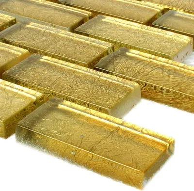Produktbild von Glasmosaik Fliesen Saturn Gold Rechteck