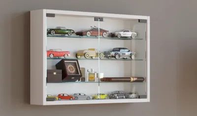 Produktbild von VCM Glasvitrine hängend | Vitrine Glas mit ESG-Sicherheitsglas | Maße ca H. 40 x B. 60 x T. 10 cm | Hängevitrine Glas | Modern und platzsparend | Glas Vitrinenschrank - Mandosa M