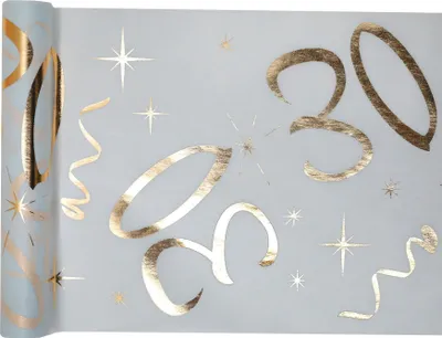 Produktbild von Tischläufer Vlies Zahl 30 gold Geburtstag 5 m Tischdekoration