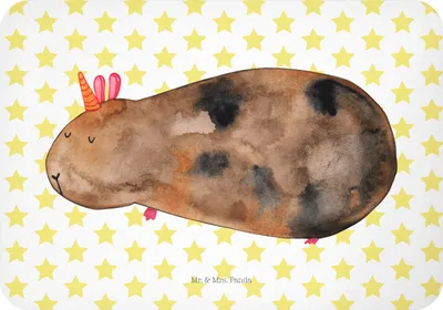 Produktbild von Mr. & Mrs. Panda Kühlschrankmagnet Einhorn Meerschweinchen - Weiß - Geschenk, designmagnet, Unicorn, Meerhörnchen, Meerschwein, haftmagnet, Pinnwandmagnet, Einhörner