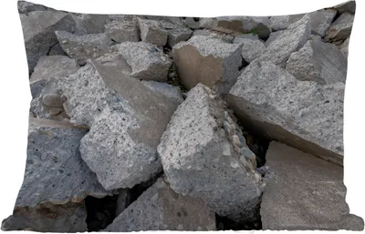 Produktbild von MuchoWow® Outdoor Kissen - Beton - Steine - 60x40 cm - Wetterfest - Lounge Kissen - Zierkissen - Kissen für Innenräume