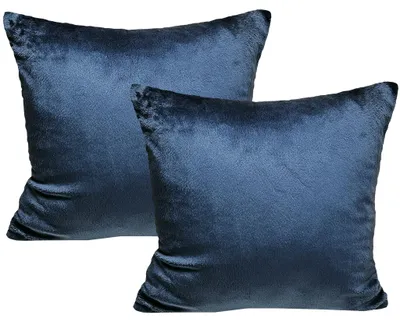 Produktbild von JACK 2er Set Teddy Flausch Kissenhülle Kissenbezug Dekokissen flauschig kuschlig weich, Farbe:Blau, Größe:50 x 50 cm