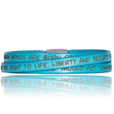 Productafbeelding van GILARDY GHR-BR1TU54, mensenrechten, lederen armband BR1, kleur: turquoise