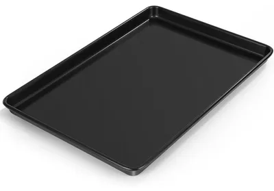Image de Plaque de cuisson en acier carbone avec revêtement antiadhésif, rectangulaire, dimensions 39,5 x 27 x 2,5 cm, résistante à la chaleur jusqu'à 230°C
