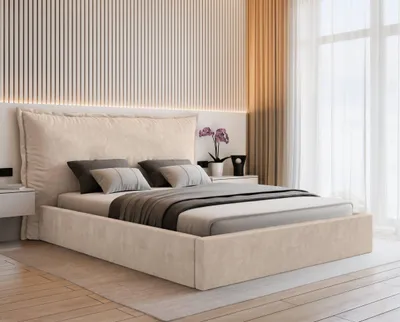 Produktbild von VALLH Polsterbett Bett 200x200 mit bettkasten Beige Samt - Kissenkopfteil mit lattenrost (Sofia Piano 03)