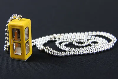 Produktbild von Telefonzelle Kette Halskette Miniblings 80cm Telefonhäuschen Telefon gelb