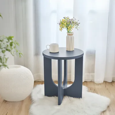 Immagine prodotto di Tavolino 'Kysdajore' rotondo in MDF 50 x Ø40 cm grigio blu