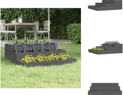 Image de vidaXL Bac à plantes Gris 78x78x27 cm Pin massif - Pots de fleurs & Jardinières