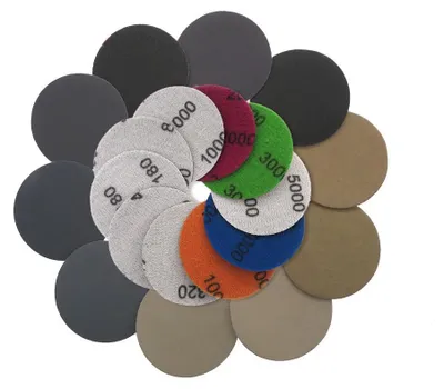 Obrázek produktu pro 24 kusů brusného papíru, kulaté, brusné kotouče, 80 mm, mokré brusné papíry, vhodné pro dřevo a kov, zrnitost 1000/1500/2000/3000/4000/5000