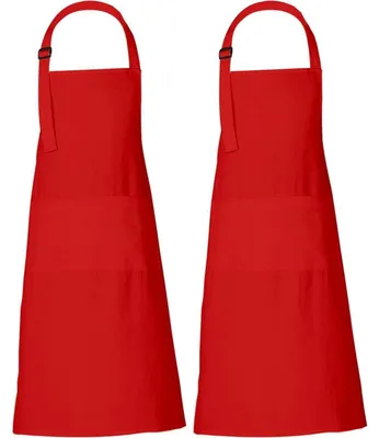 Produktbild von Kochschürze für Damen und Herren 69 x 89 cm Baumwolle mit 3 Taschen Rot