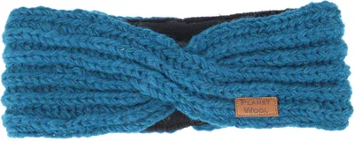 Produktbild von Woll-Strick-Stirnband, Gestrickter Ohrenwärmer - Blau, Uni, Wolle, Stirnbänder