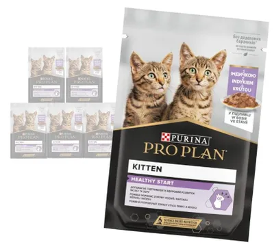 Zdjęcie produktu dla Purina Pro Plan Kitten Healthy Start 6x85g Mokra Karma Dla Kociąt z Indykiem w Sosie